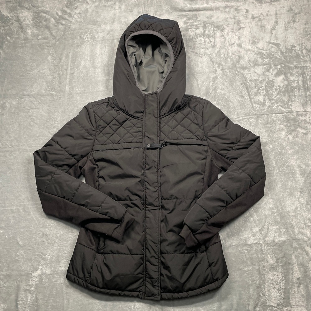 Icewear Gunnur Puffer Jacket Women Black Hooded Hybrid Insulated FW-1170 Size S